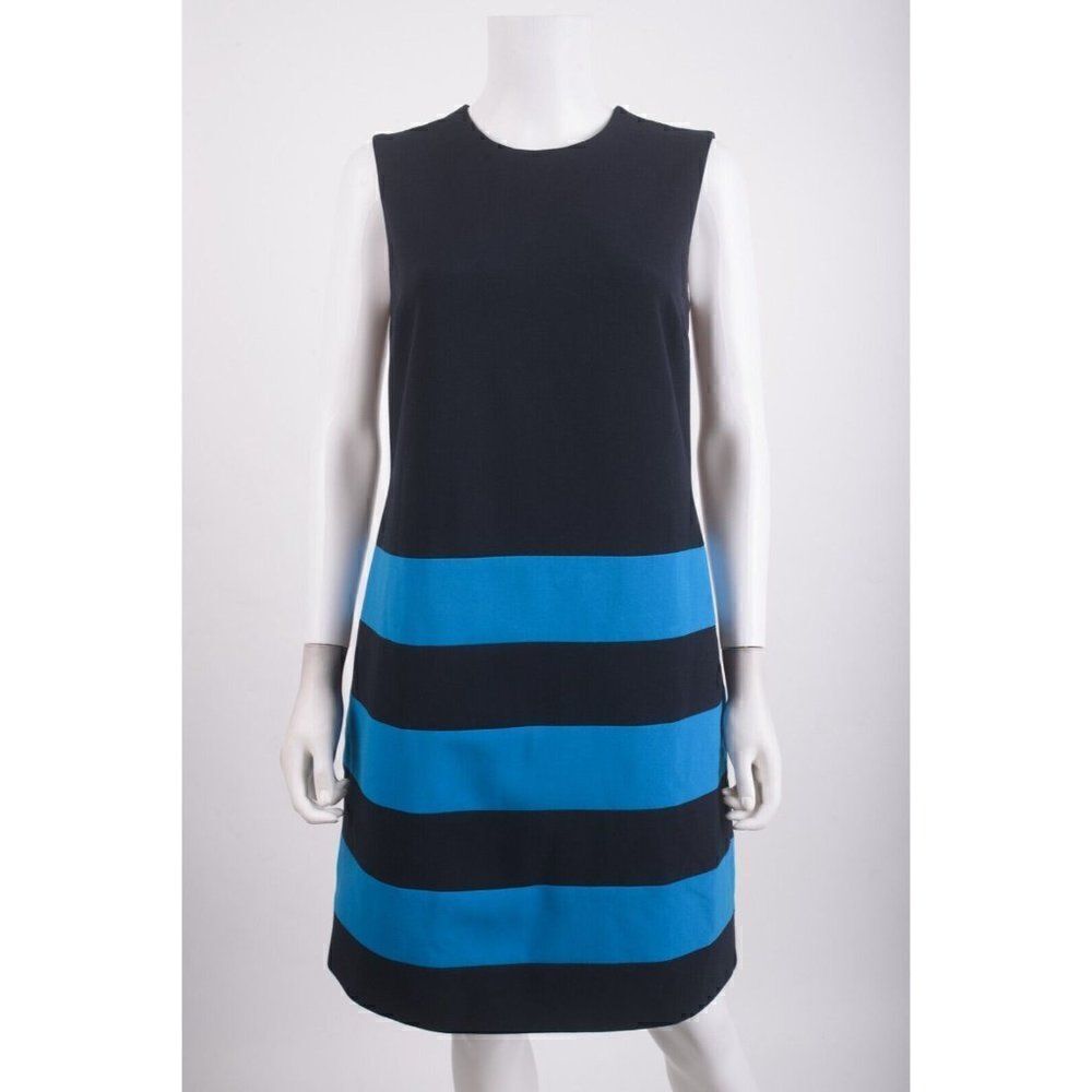 Victoria Beckham Womans Shift Dress Size US 6 UK 10 Blue Stripe